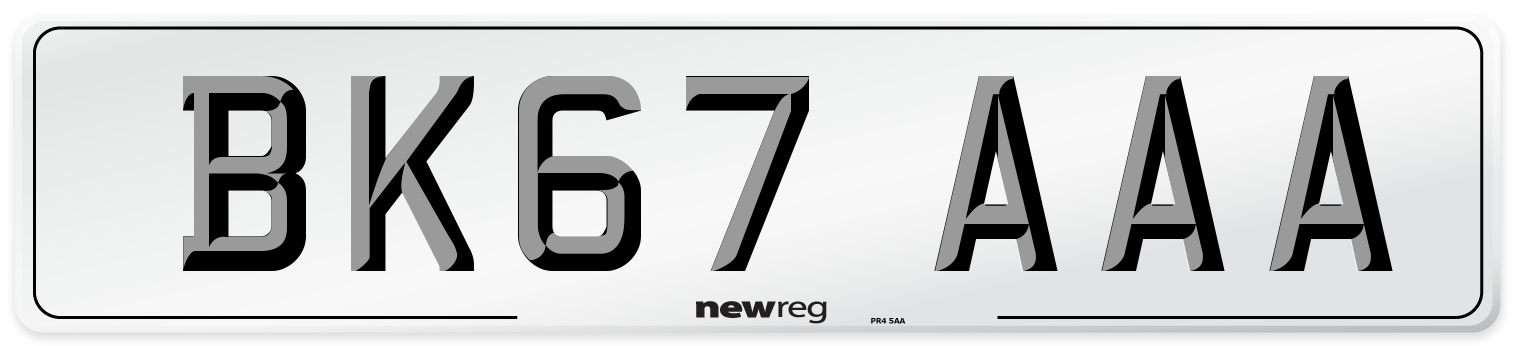 BK67 AAA Number Plate from New Reg